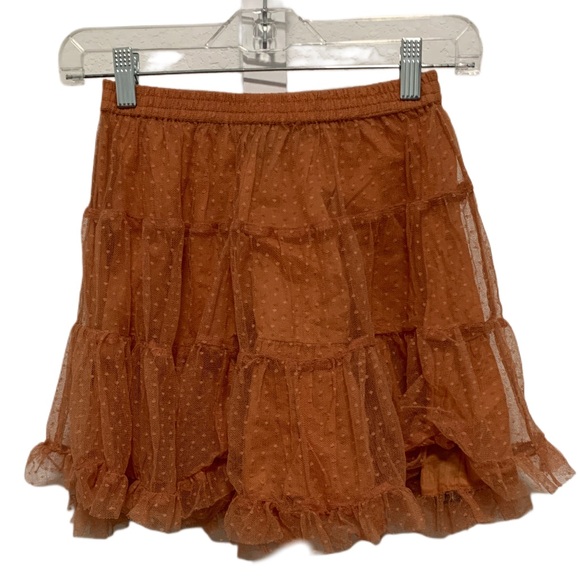 Forever 21 Orange Swiss Dot Tiered Mini Skirt - Picture 1 of 7